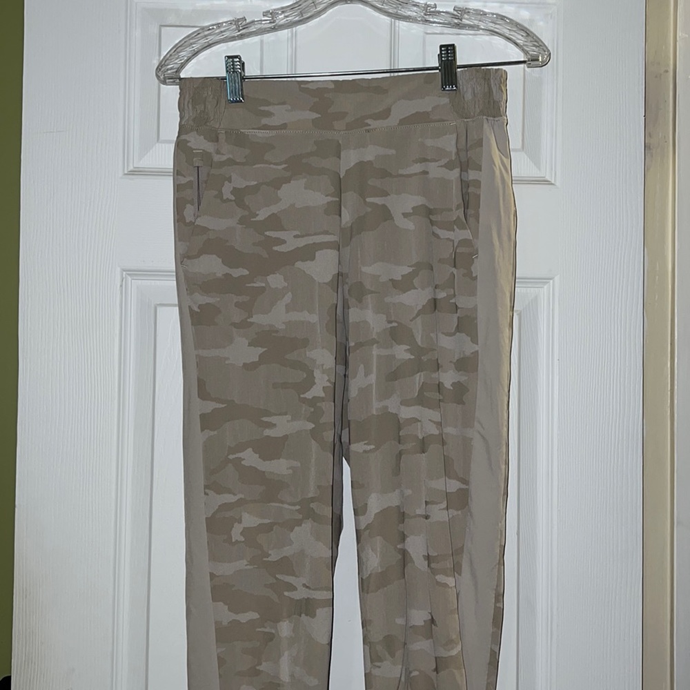 Athleta Tan Camo Track Pants